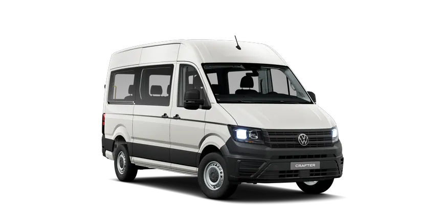 Crafter Kombi-Lösung Personenbeförderung mit Aufbauhersteller AMF-Bruns 3/4-view