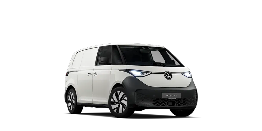 ID. Buzz Cargo Regalvorbereitung One Click mit Aufbauhersteller Sortimo 3/4-view